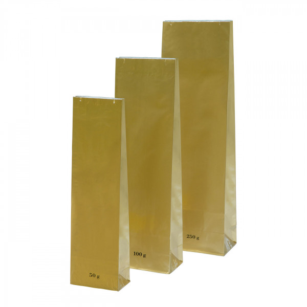 Block bag high gloss gold, 250 g