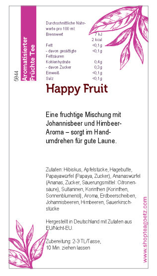 Label fruit tea
